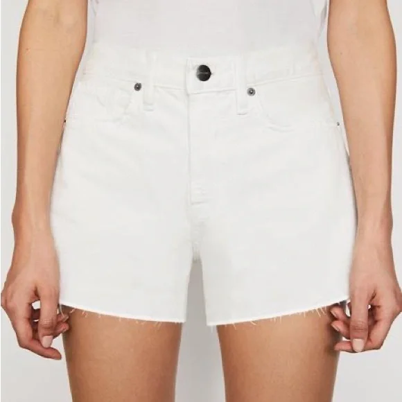 Frame Denim Le Simone Shorts in Rumpled Blanc Grind - Picture 2 of 12